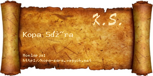 Kopa Sára névjegykártya