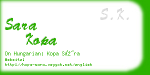 sara kopa business card